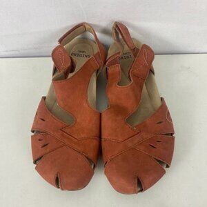 Earth Origins Birdine Leather Orange Casual Round Toe Sandals 9M